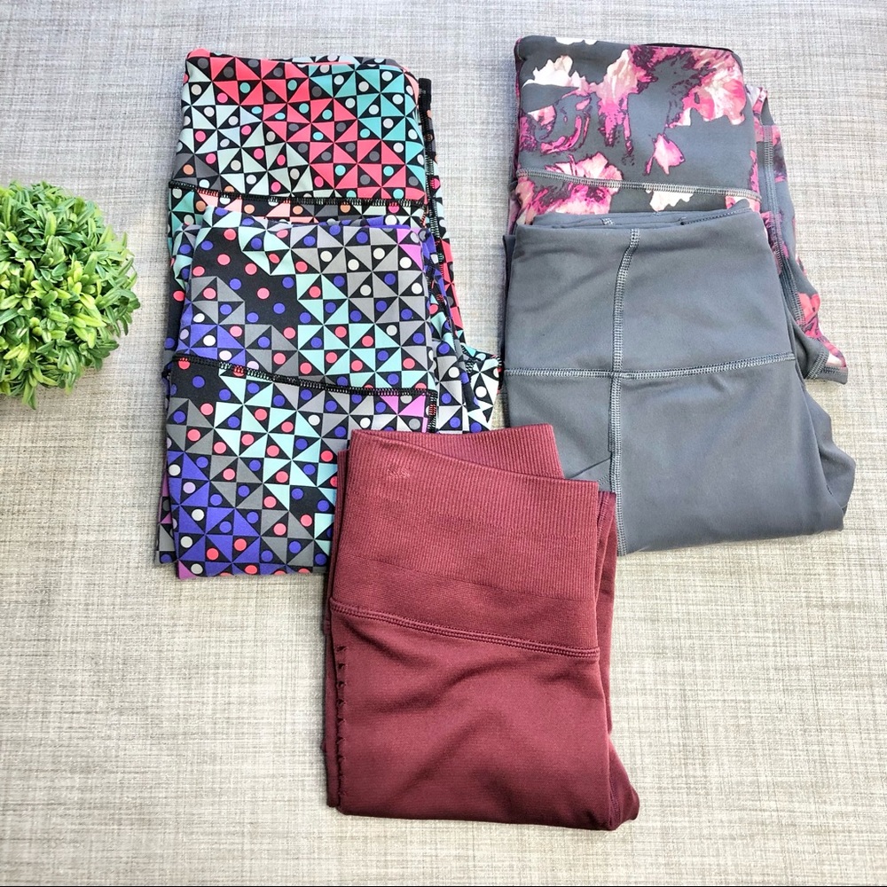 Victoria’s Secret/ VSX sport knockout tights/ crop bundle, geometric/ floral